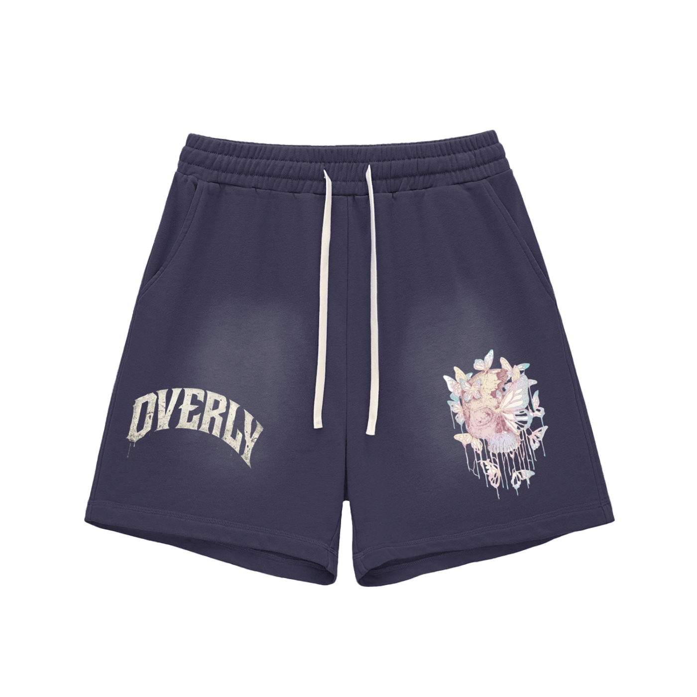 Sun Fade Raw Edge Cotton Shorts