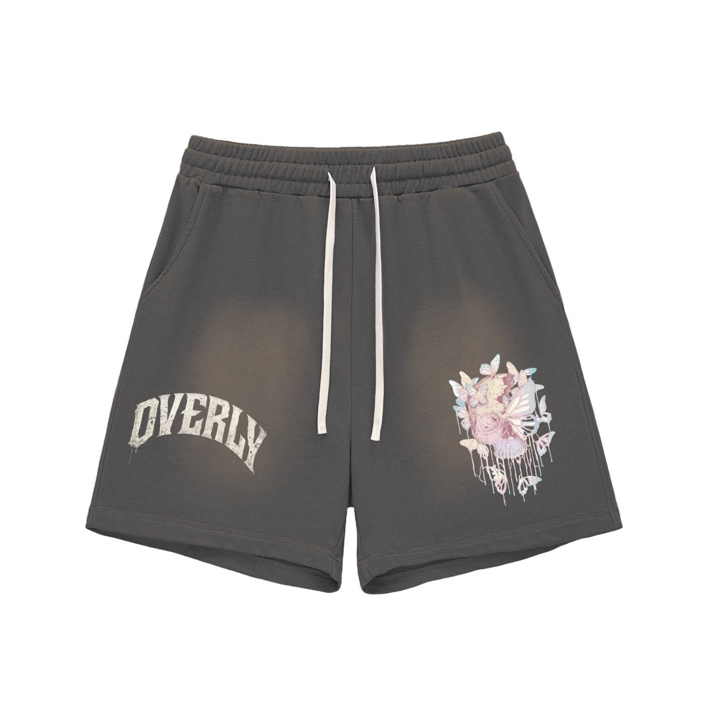 Sun Fade Raw Edge Cotton Shorts