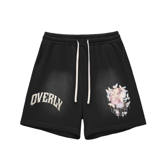 Sun Fade Raw Edge Cotton Shorts